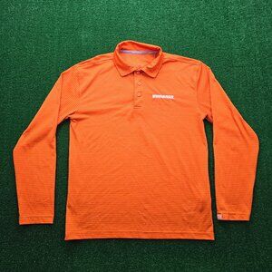 Whataburger Polo Shirt Mens Small Orange Long Sleeve Employee Uniform Work Wear